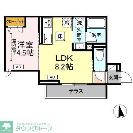 セレスティア徳丸 A(1LDK/1階)の間取り写真