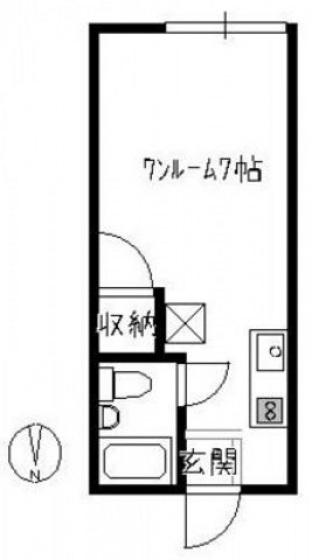 コーポKAKU(ワンルーム/1階)の間取り写真