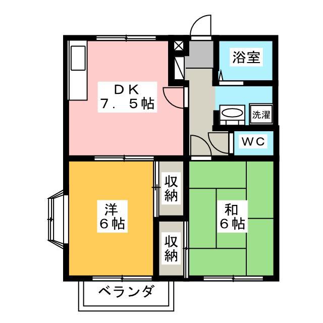 エステートピア菱山(2DK/2階)の間取り写真