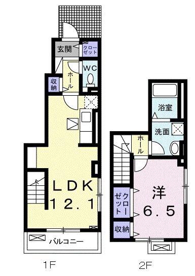 クレアージュ(1LDK/1階)の間取り写真
