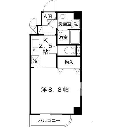 エトワール(1K/3階)の間取り写真