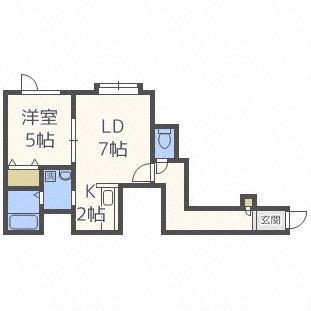 ミライコートIII(1LDK/1階)の間取り写真