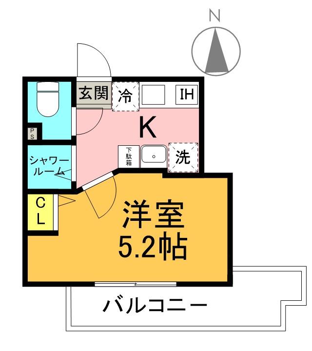 VILLA AZURE(1K/3階)の間取り写真