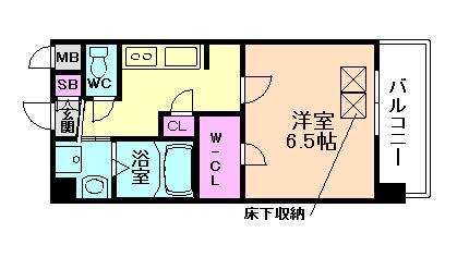スプランディッド新大阪DUE(1K/7階)の間取り写真