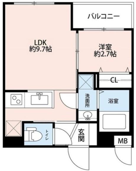 プレール・ドゥーク平和台(1LDK/2階)の間取り写真
