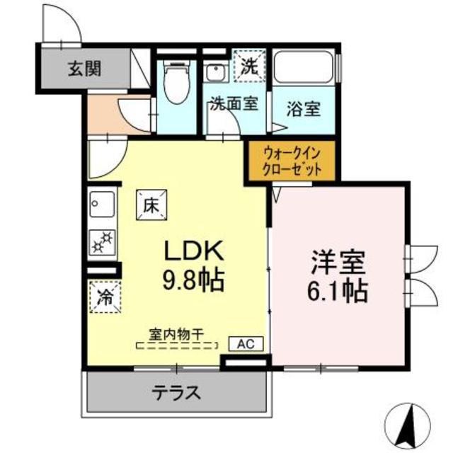エコリブレ(1LDK/3階)の間取り写真