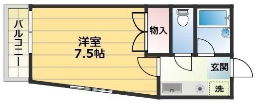 とうすい(1K/1階)の間取り写真