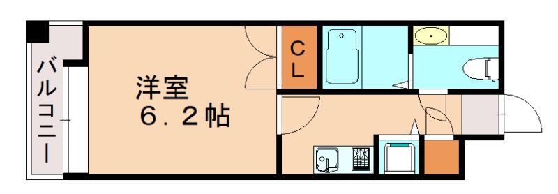 ダイナコートブロッサム天神南(1K/10階)の間取り写真