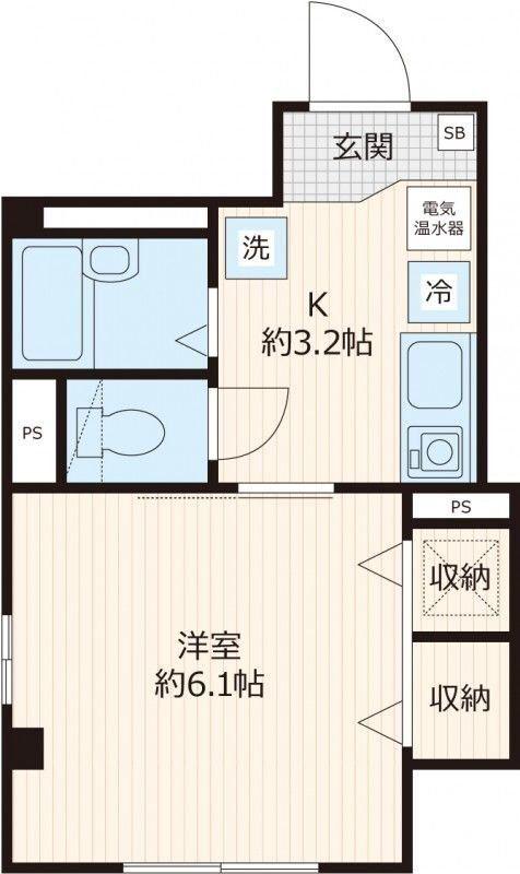クレセール雅(1K/1階)の間取り写真