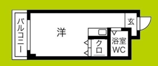 ヘルメスII(ワンルーム/2階)の間取り写真