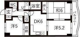 本町ハウス(3DK/4階)の間取り写真