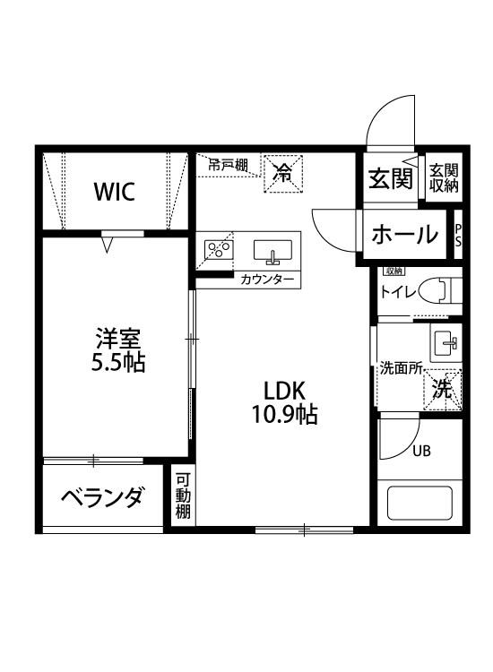 LIVE松崎(1LDK/1階)の間取り写真