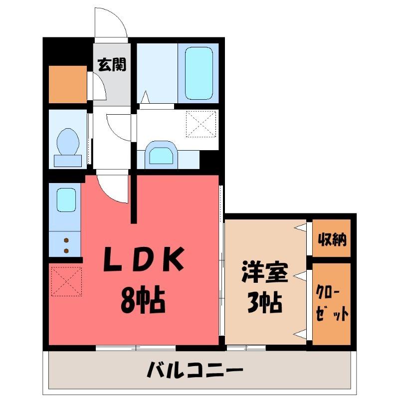 サン アルト I(1LDK/3階)の間取り写真