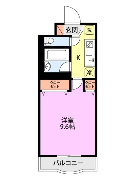 パステル幸栄(1K/3階)の間取り写真