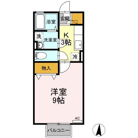 パークハイツ前田Z(1K/1階)の間取り写真