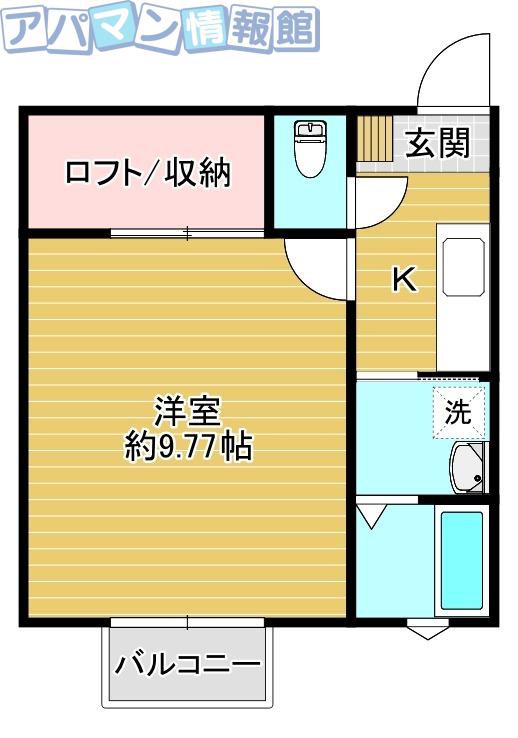 JR信越本線 古津駅 徒歩13分 2階建 築20年(1K/1階)の間取り写真