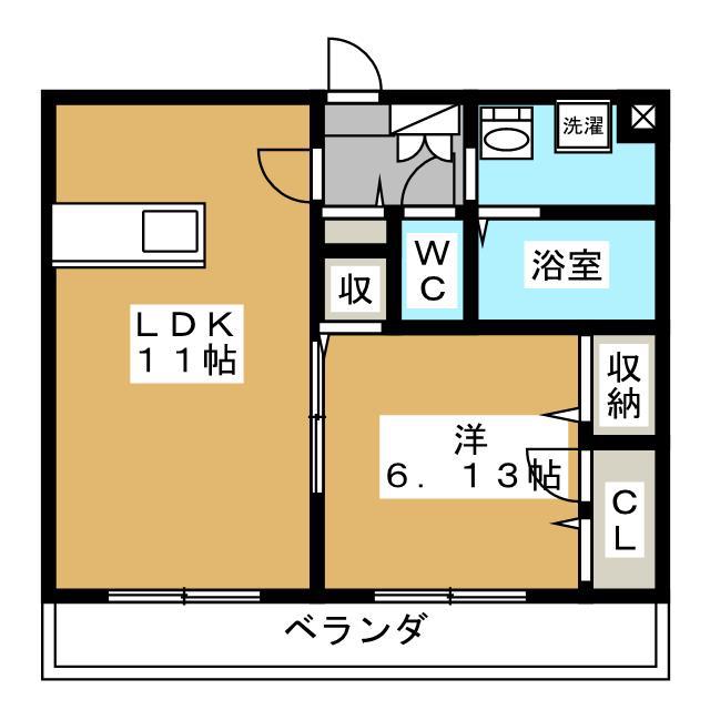 プレ デュ シャトー(1LDK/3階)の間取り写真
