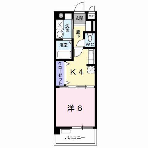 CROSS WAVE 嵐山(1K/2階)の間取り写真