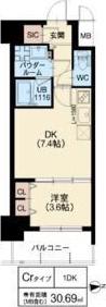スプランディッド江坂III(1DK/5階)の間取り写真