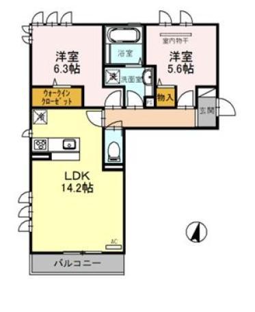 夢彩館 3(2LDK/2階)の間取り写真