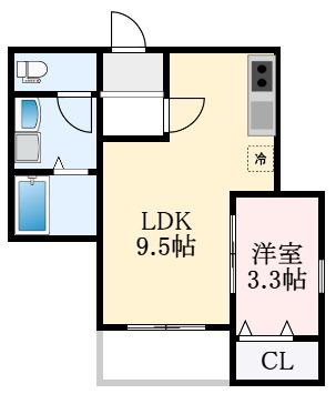 FSTYLE狭山・池尻中2号館(1LDK/3階)の間取り写真