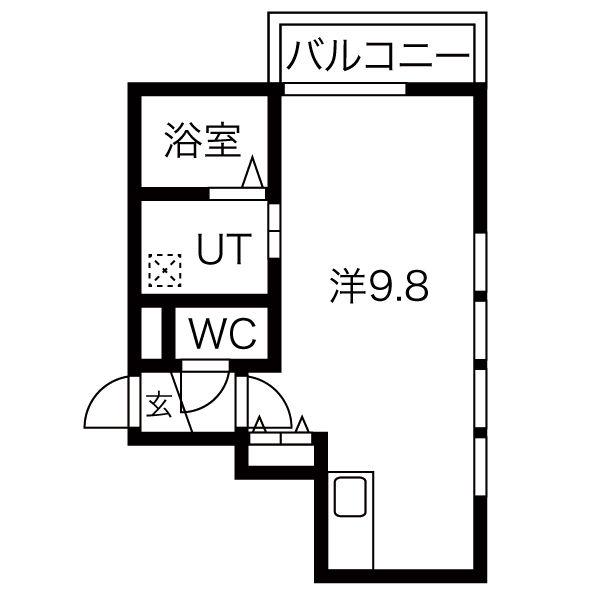 BIPPLE(ワンルーム/3階)の間取り写真