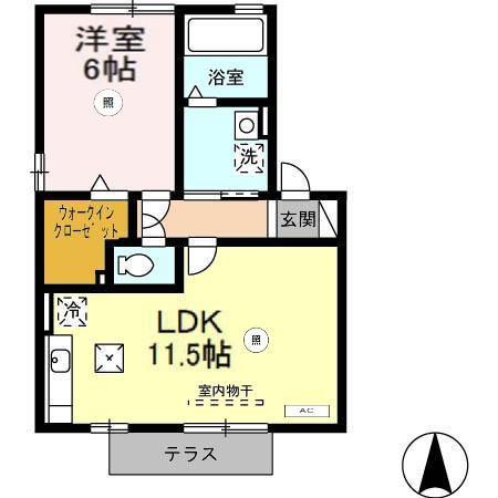アメニティブリーズ(1LDK/1階)の間取り写真