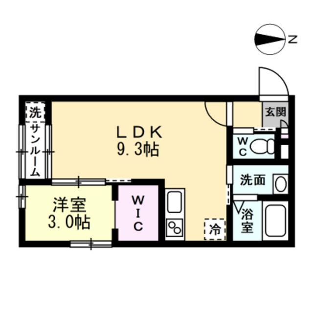 MAHALO(1LDK/1階)の間取り写真