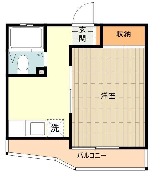 大木ハイツ(1K/2階)の間取り写真