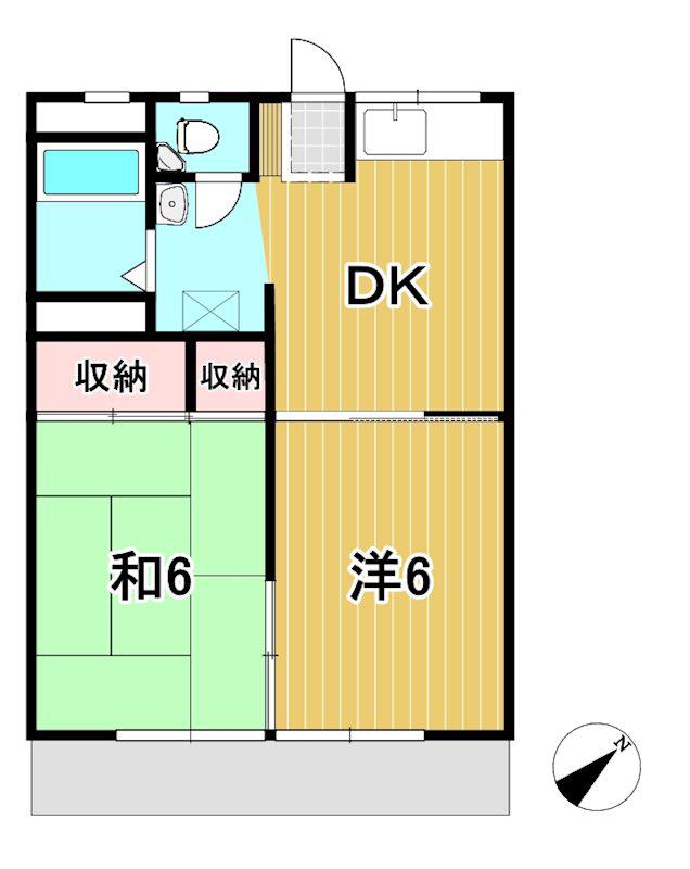 コガハウス(2DK/1階)の間取り写真