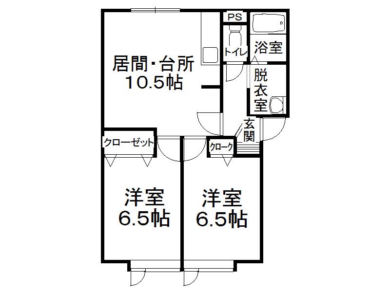 エーコーエピオン(2LDK/1階)の間取り写真