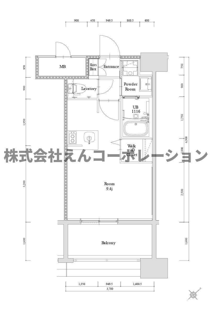 エンクレスト博多駅南GRACE(ワンルーム/6階)の間取り写真