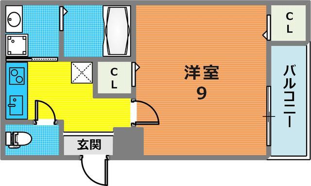 フジパレス兵庫須佐野II番館(1K/3階)の間取り写真