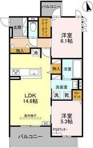 フィエルテ(2LDK/3階)の間取り写真