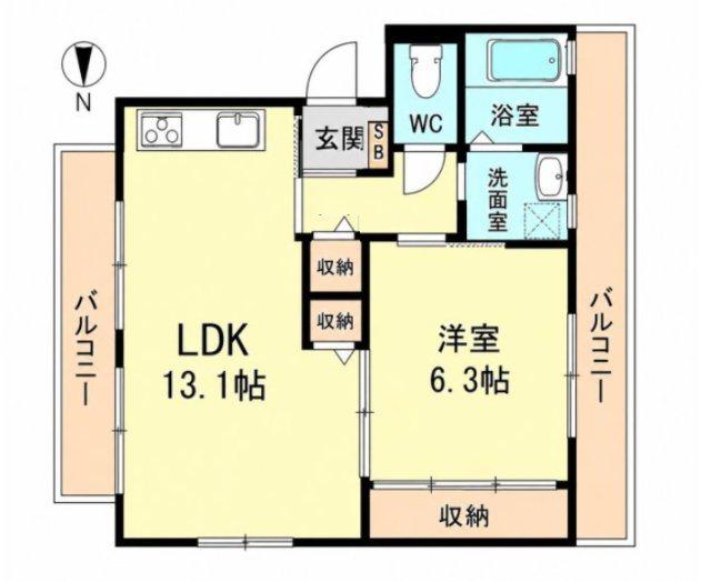 メゾンド・シャルム(1LDK/2階)の間取り写真