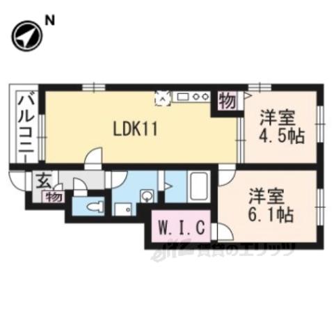 レフィナード(2LDK/1階)の間取り写真