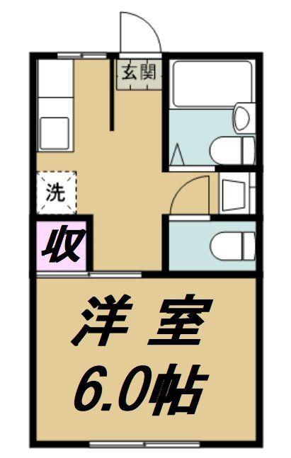 コーポ仙波(1K/1階)の間取り写真