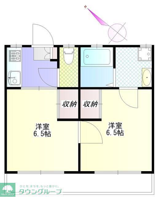多摩川レジデンス(2K/1階)の間取り写真