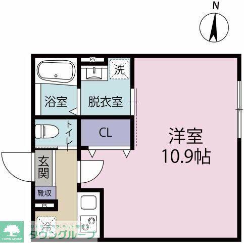 CORAL茅ヶ崎(1K/1階)の間取り写真