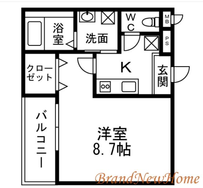 ラメゾン向陵中町I番館(1K/2階)の間取り写真