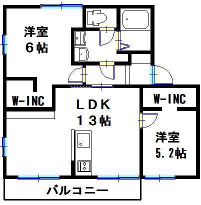 ハイツフローレンス(2LDK/2階)の間取り写真