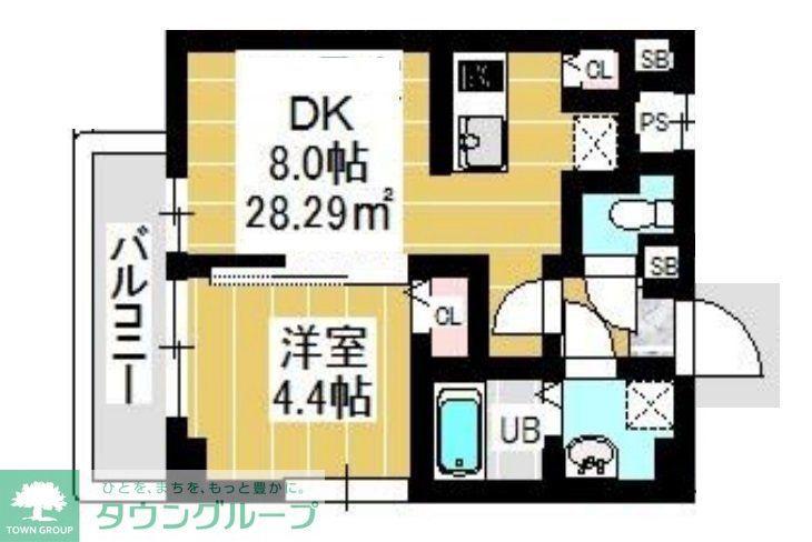 VERDE北松戸(1DK/2階)の間取り写真