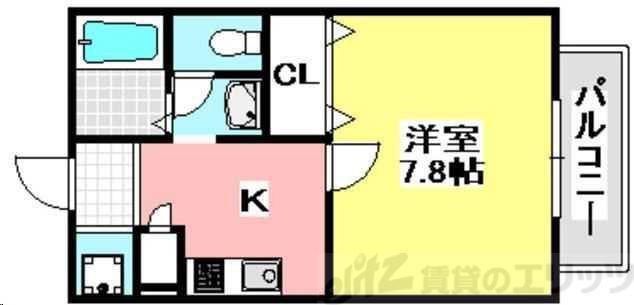 ネオメゾン小山A棟(1K/2階)の間取り写真