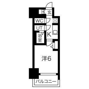 プレサンスNAGOYAシティオ(1K/10階)の間取り写真