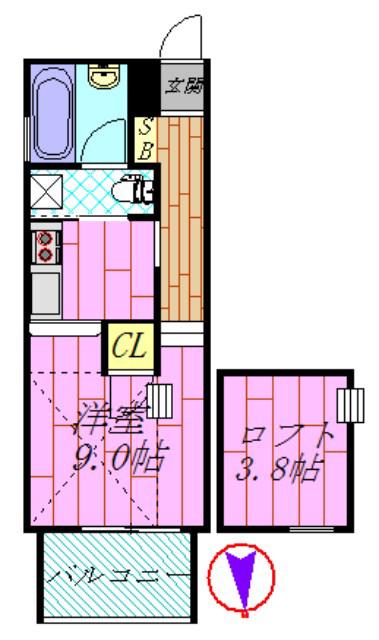 アクイラ ウラヤス ウノ(1SK/4階)の間取り写真