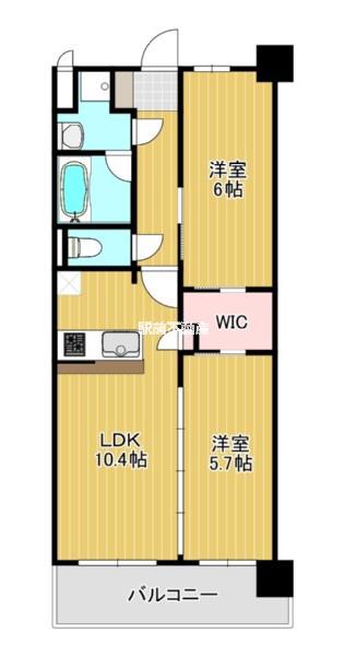 S-RESIDENCE博多駅南AFFOR(2LDK/4階)の間取り写真