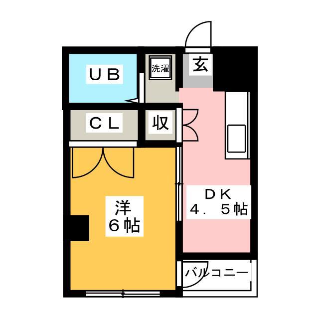 ジュネス国分寺(1DK/1階)の間取り写真
