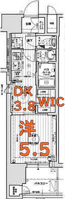 エステムコート名古屋鶴舞シエル(1DK/13階)の間取り写真