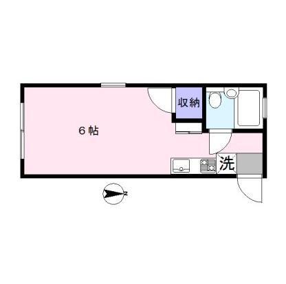 ボンジュール石川台(1K/2階)の間取り写真