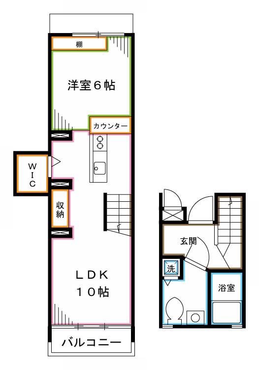 シュヴァルミニョン(1LDK/3階)の間取り写真